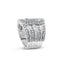 Bague Bypass en Or Blanc 10K avec Diamants de 2 1/2 Cttw - Taille 7