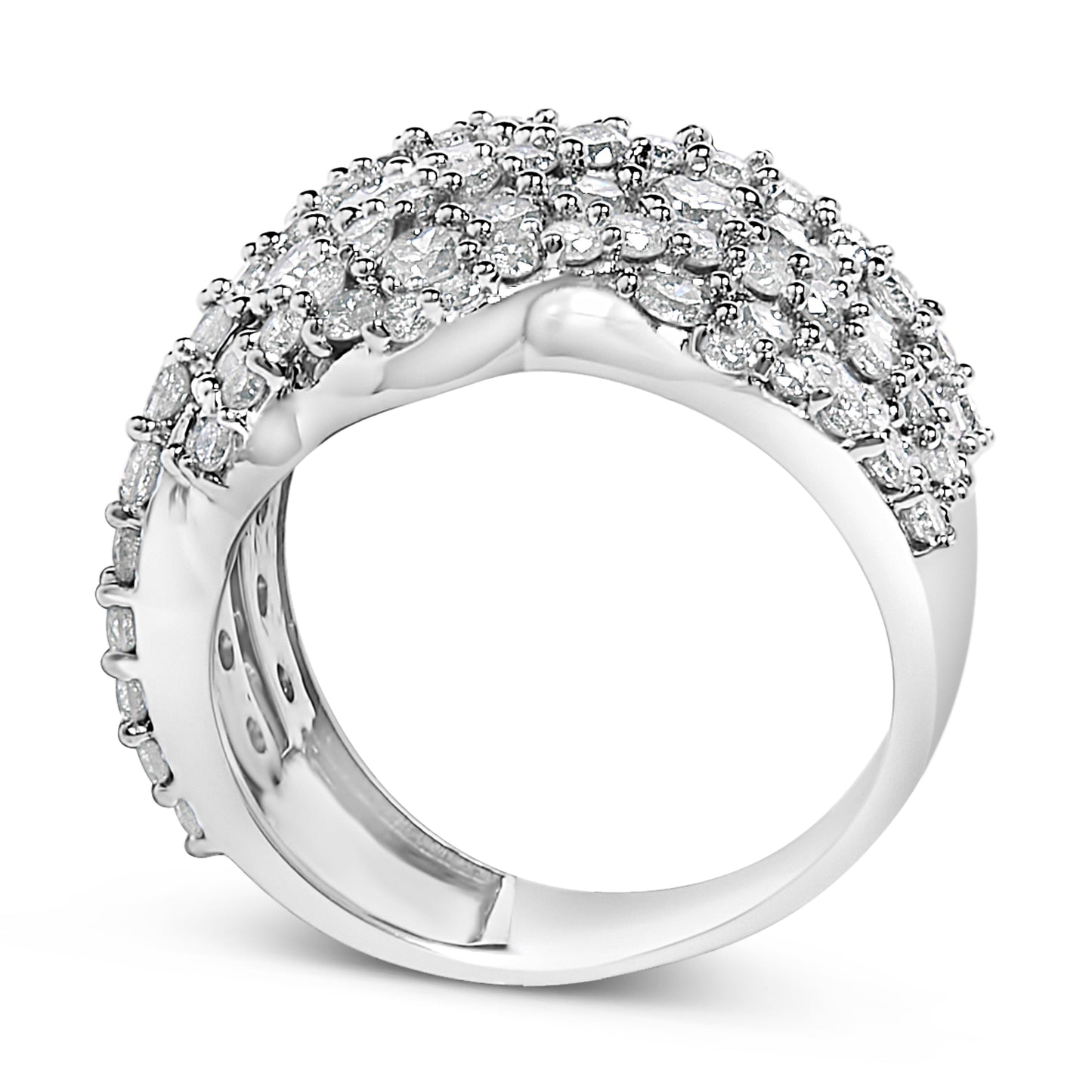 Anillo de Banda de Clúster de Diamantes de 3.00 Cttw en Oro Blanco de 10K - Talla 7