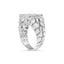 .925 Sterling Silver Diamond Nugget Gents Ring - Size 10