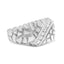 .925 Sterling Silver Diamond Nugget Gents Ring - Size 10