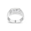 Bague en Argent Sterling .925 pour Homme avec Diamants Canalisés - Taille 10