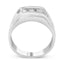 Bague en Argent Sterling .925 pour Homme avec Diamants Canalisés - Taille 10