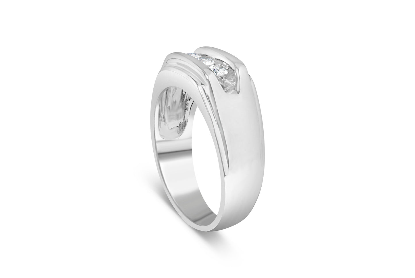 Bague en Argent Sterling .925 pour Homme avec Diamants Canalisés - Taille 10