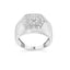 Men's .925 Sterling Silver Multi-Diamond Hexagon Frame Ring - Size 10