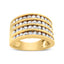10K Yellow Gold Plated .925 Sterling Silver Diamond Channel Band Ring