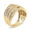 Bague en Argent Sterling Plaqué Or Jaune 10K avec Diamants en Canal
