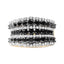 Anillo de banda de diamantes de múltiples filas de plata esterlina chapada en oro amarillo de 14K -