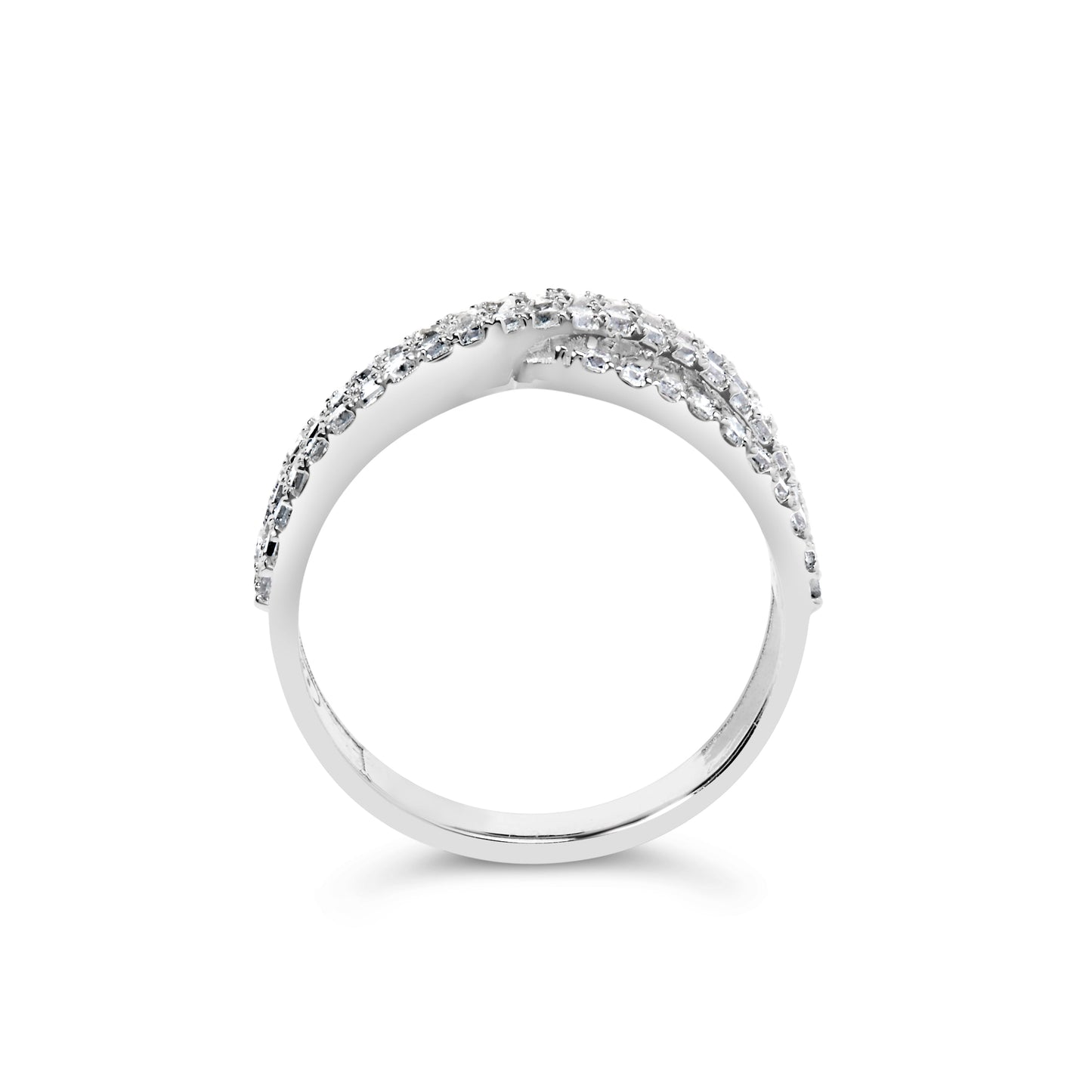 Anillo de Diamante Princesa de Oro Blanco de 10K con Shank Dividido - Talla 7