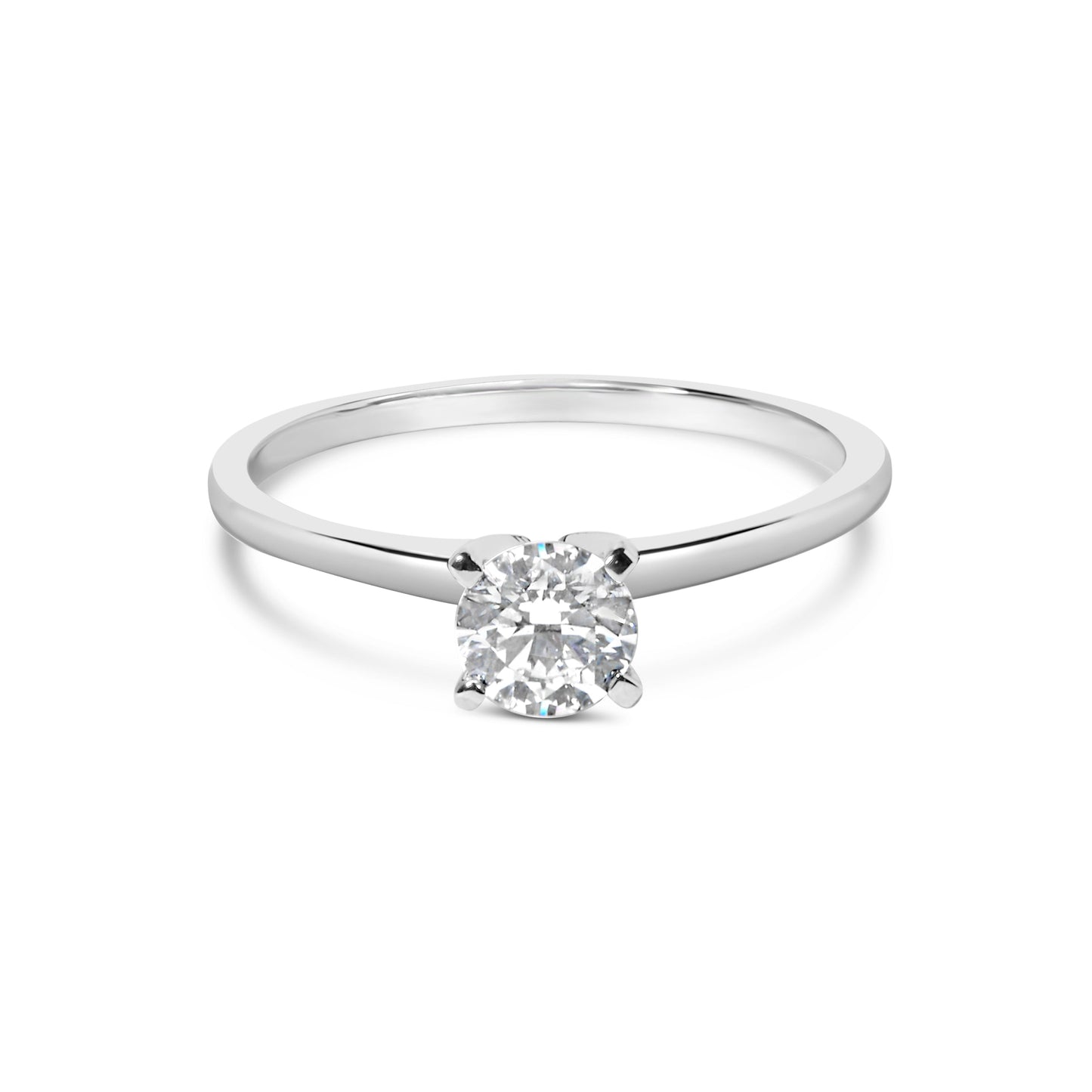 Bague de fiançailles solitaire en diamant cultivé en laboratoire en or blanc 14K - Taille 7