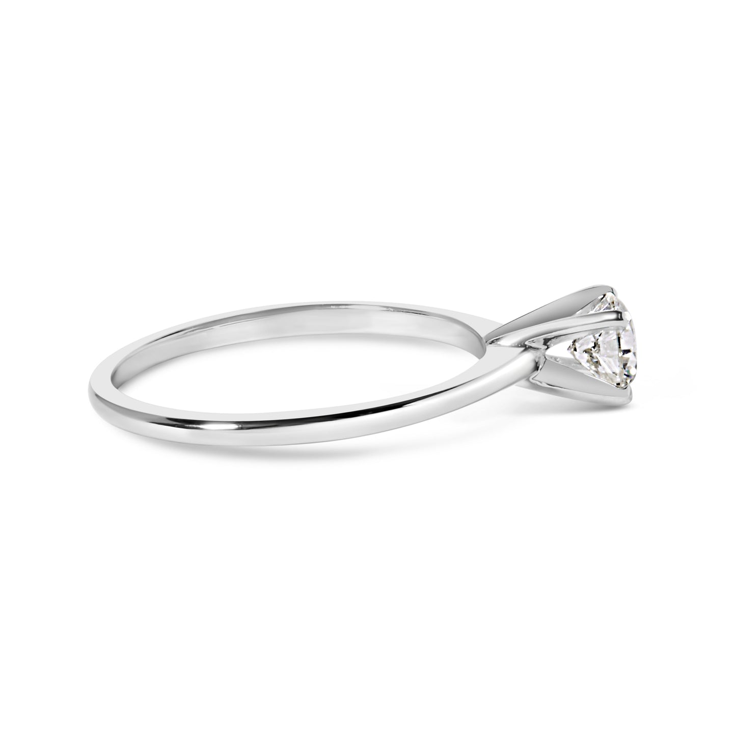 Bague de fiançailles solitaire en diamant cultivé en laboratoire en or blanc 14K - Taille 7