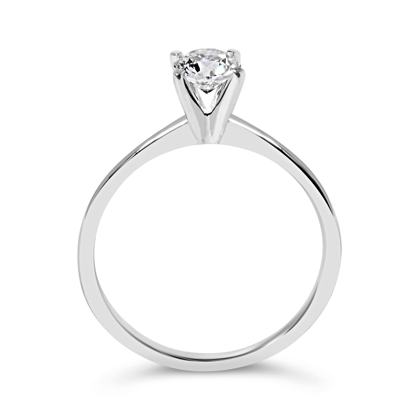 Bague de fiançailles solitaire en diamant cultivé en laboratoire en or blanc 14K - Taille 7