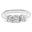 Anillo de Compromiso de Diamante Creado en Laboratorio de 3 Piedras en Oro Blanco de 14K - Talla 7