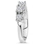 Anillo de Compromiso de Diamante Creado en Laboratorio de 3 Piedras en Oro Blanco de 14K - Talla 7