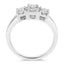 Anillo de Compromiso de Diamante Creado en Laboratorio de 3 Piedras en Oro Blanco de 14K - Talla 7