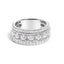 .925 Sterling Silver Lab Grown Diamond Three-Row Pavé Band Ring