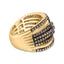 10K Yellow Gold Plated Sterling Silver Champagne Diamond Crossover Ring - Size 7