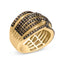 10K Yellow Gold Plated Sterling Silver Champagne Diamond Crossover Ring - Size 7