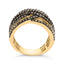 10K Yellow Gold Plated Sterling Silver Champagne Diamond Crossover Ring - Size 7