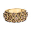10K Yellow Gold Plated .925 Sterling Silver Champagne Diamond Ring - Size 7