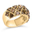 10K Yellow Gold Plated .925 Sterling Silver Champagne Diamond Ring - Size 7