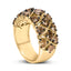 10K Yellow Gold Plated .925 Sterling Silver Champagne Diamond Ring - Size 7