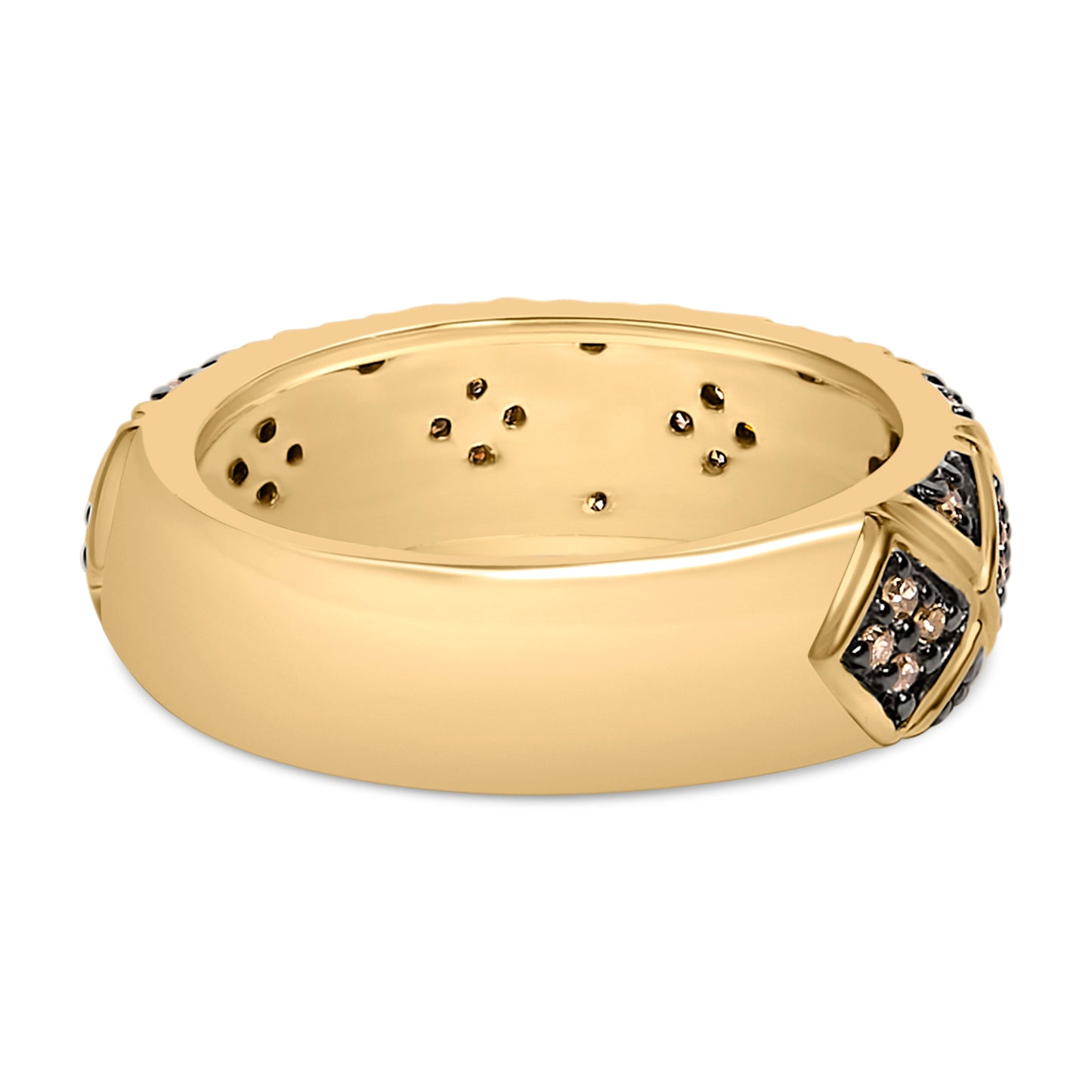 Bague géométrique en diamant champagne plaqué or jaune 10K - Taille 7