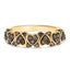 10K Yellow Gold Plated Sterling Silver Diamond Band Ring - Size 7