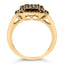 10K Yellow Gold Plated .925 Sterling Silver Champagne Diamond Ring - Size 7