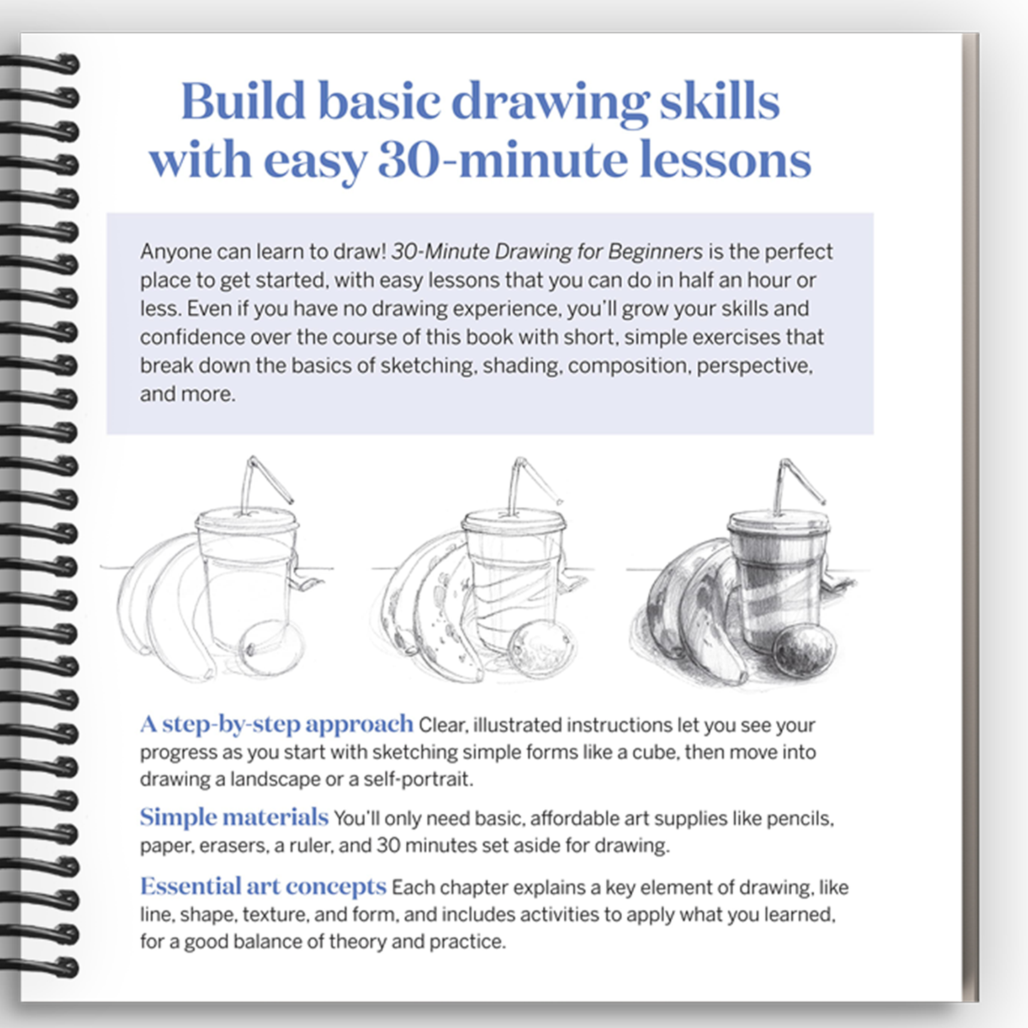 Quick & Easy Drawing for Beginners: Step-by-Step Techniques for Captivating Art (Spiral Bound) - Korvel