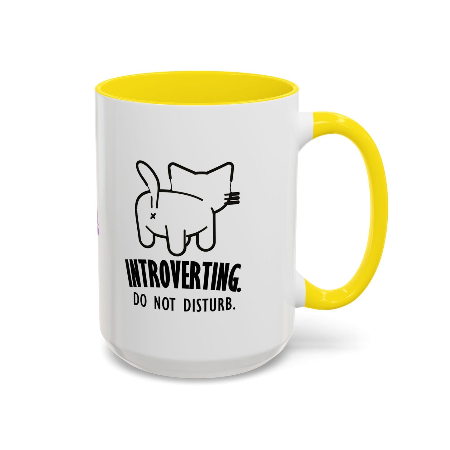 Introvertido. No molestar. Taza de café de gato en dos tonos