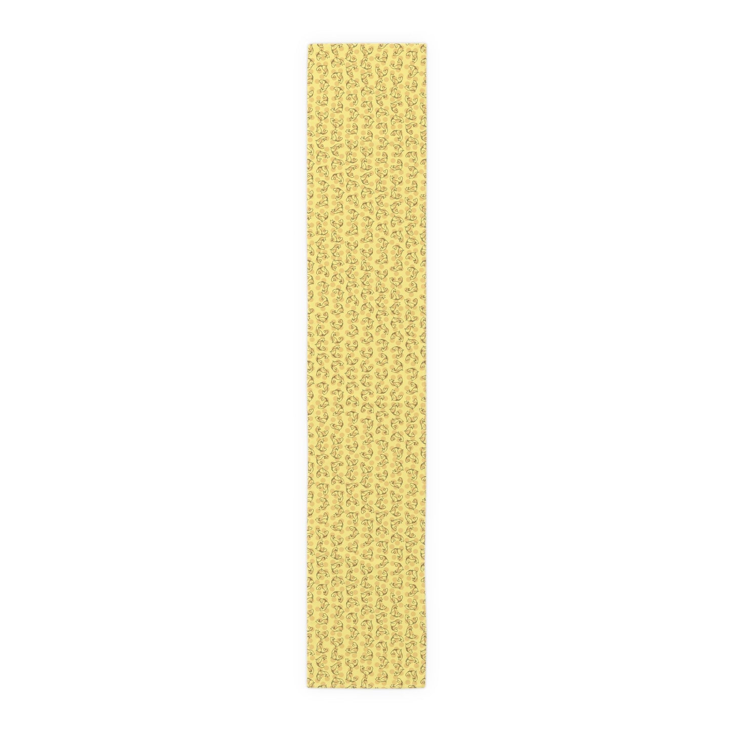Golden Purr Cat Table Runner – Minimalist Line Art Design
