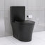 Matte Black Elongated One Piece Toilet Dual Flush 1.1/1.6 GPF Water Saving Map 1000g,Matte Black - Korvel