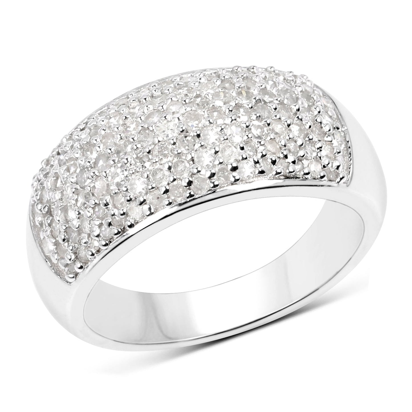 0.96 Carat White Diamond .925 Sterling Silver Engagement Ring