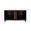 Handcrafted Premium Grain Panels Rattan Sideboard Buffer Cabinet Accent Storage Cabinet With 4 Rattan Doors BLACK - Korvel