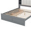 Wood Queen Size Platform Bed with Storage Headboard  Shelves and 2 Drawers  Gray - Korvel