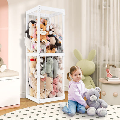 Almacenamiento Grande para Animales de Peluche de 300L con Parte Superior Abierta - Blanco