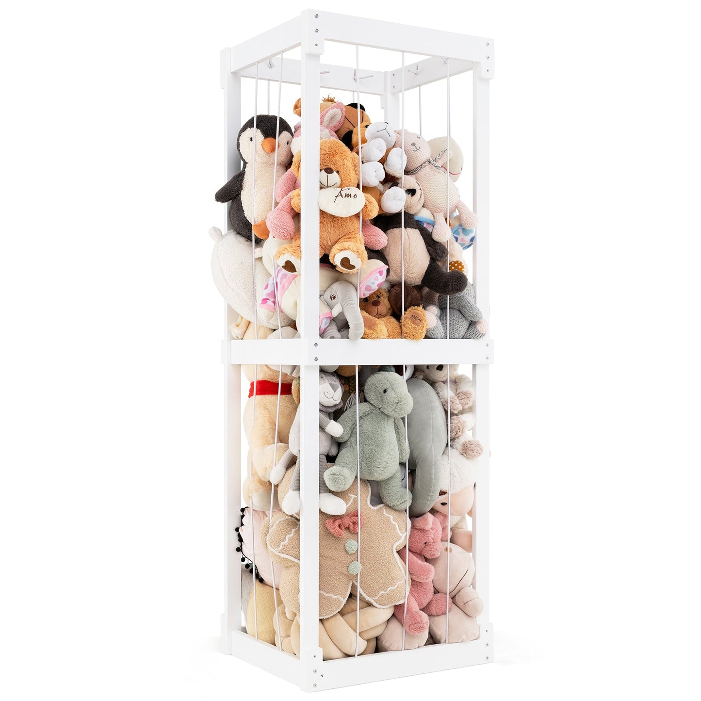 Almacenamiento Grande para Animales de Peluche de 300L con Parte Superior Abierta - Blanco