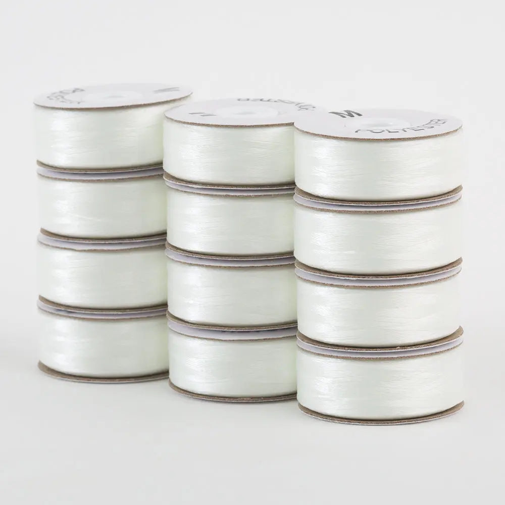 Bobinas Super Bobs Poly #624 Blanco Natural M-Style Paquete de 12