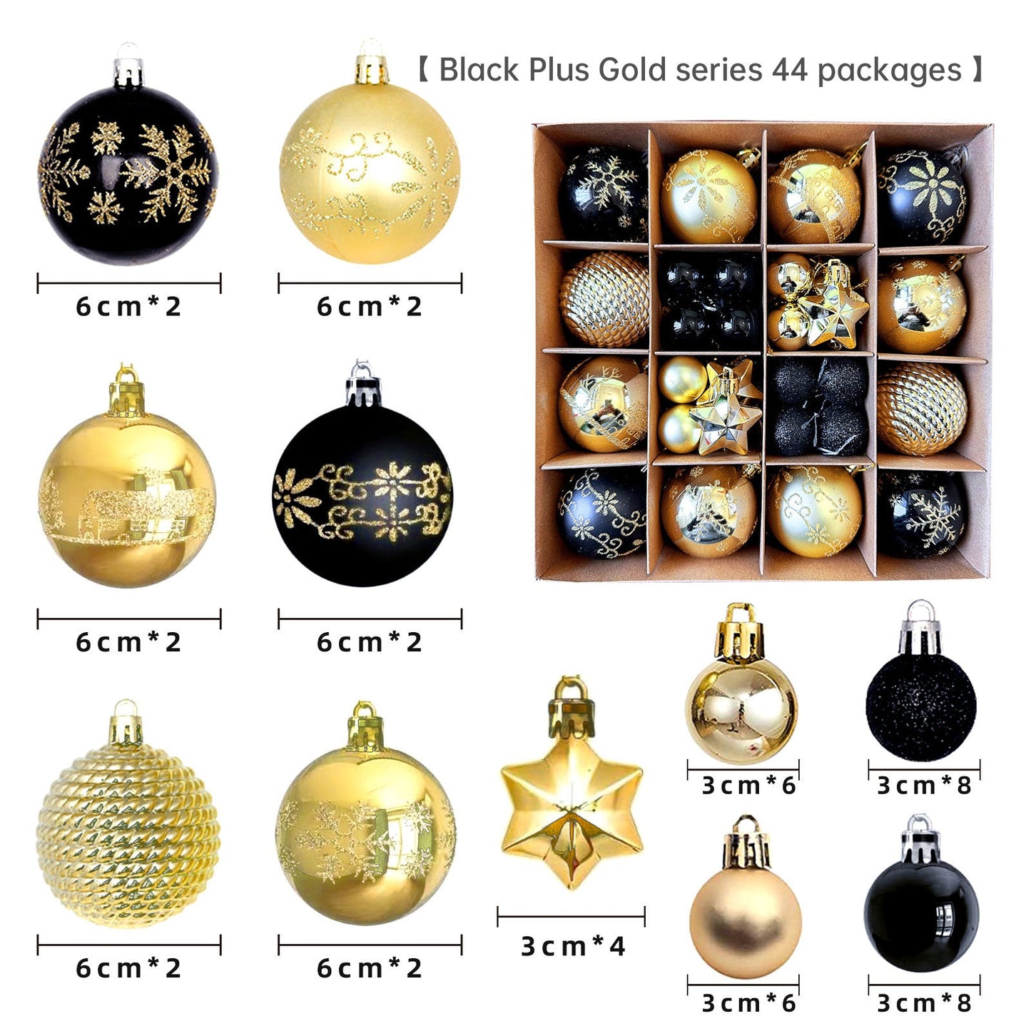 Christmas decoration 6cm electroplated ball plastic ball special-shaped painted Christmas ball gift Christmas tree pendant - Korvel
