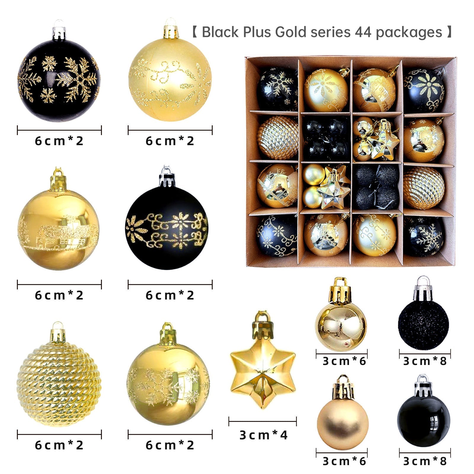 Christmas decoration 6cm electroplated ball plastic ball special-shaped painted Christmas ball gift Christmas tree pendant - Korvel