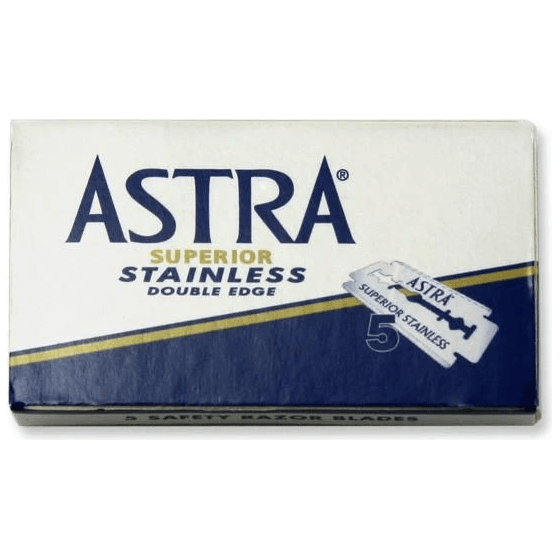 Lames de rasoir double tranchant en acier inoxydable Astra Superior - Pack de 5