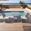 3 Piece Patio Wicker Conversation Set Grey Wicker + white Cushion - Korvel