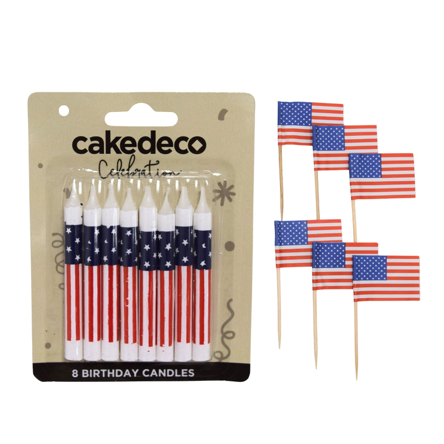 Oasis Supply Patriotic Birthday Candles - 8 Pack