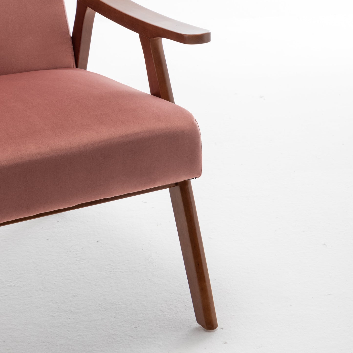 Mid-Century Modern Chair, Living Room Chair with Solid Wood Frame, Accent Chair Extra-Thick Backrest, Wingback Chair for Bedroom - Korvel