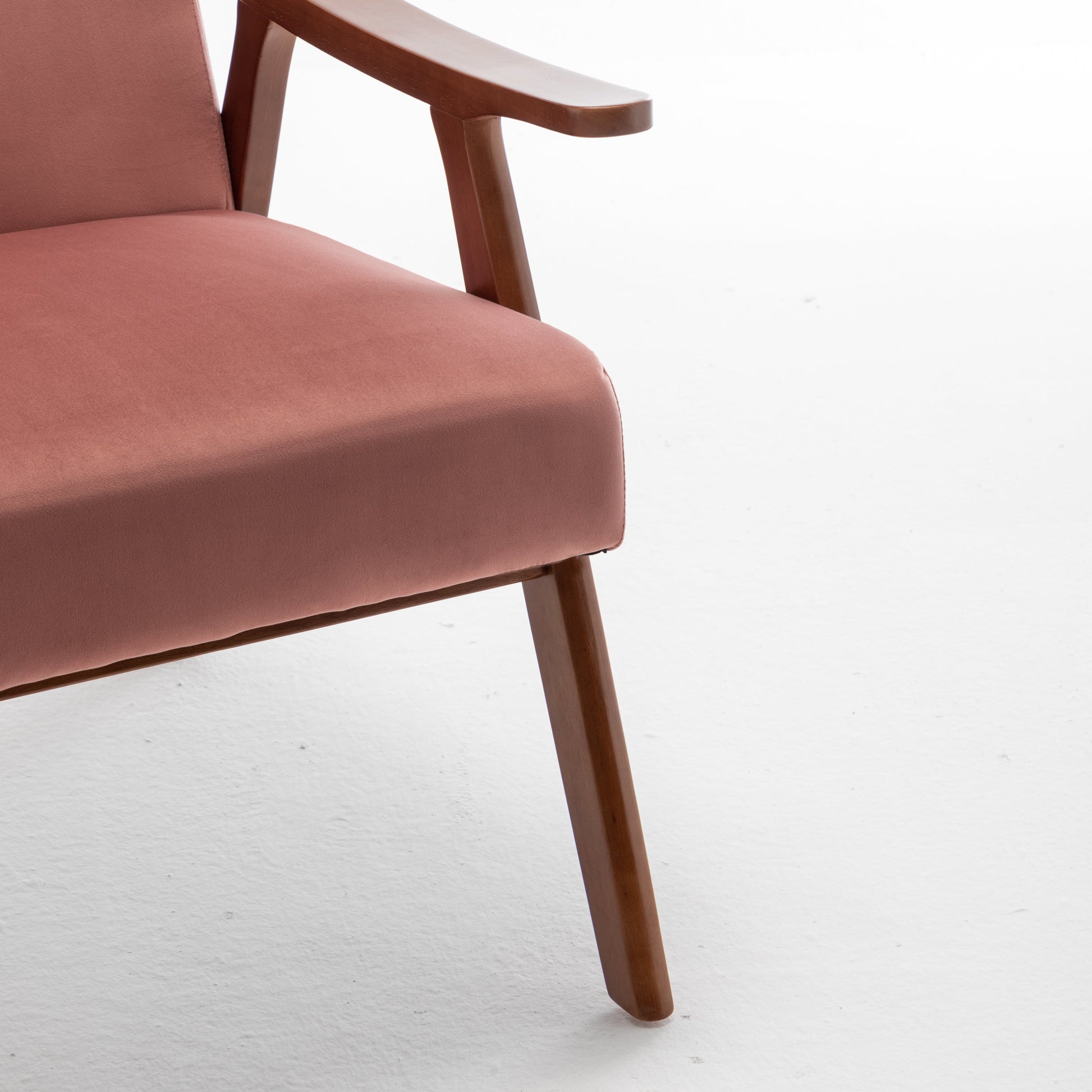 Mid-Century Modern Chair, Living Room Chair with Solid Wood Frame, Accent Chair Extra-Thick Backrest, Wingback Chair for Bedroom - Korvel