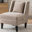 Velvet Upholstered Accent Chair with Cream Piping, Tan and Cream - Korvel