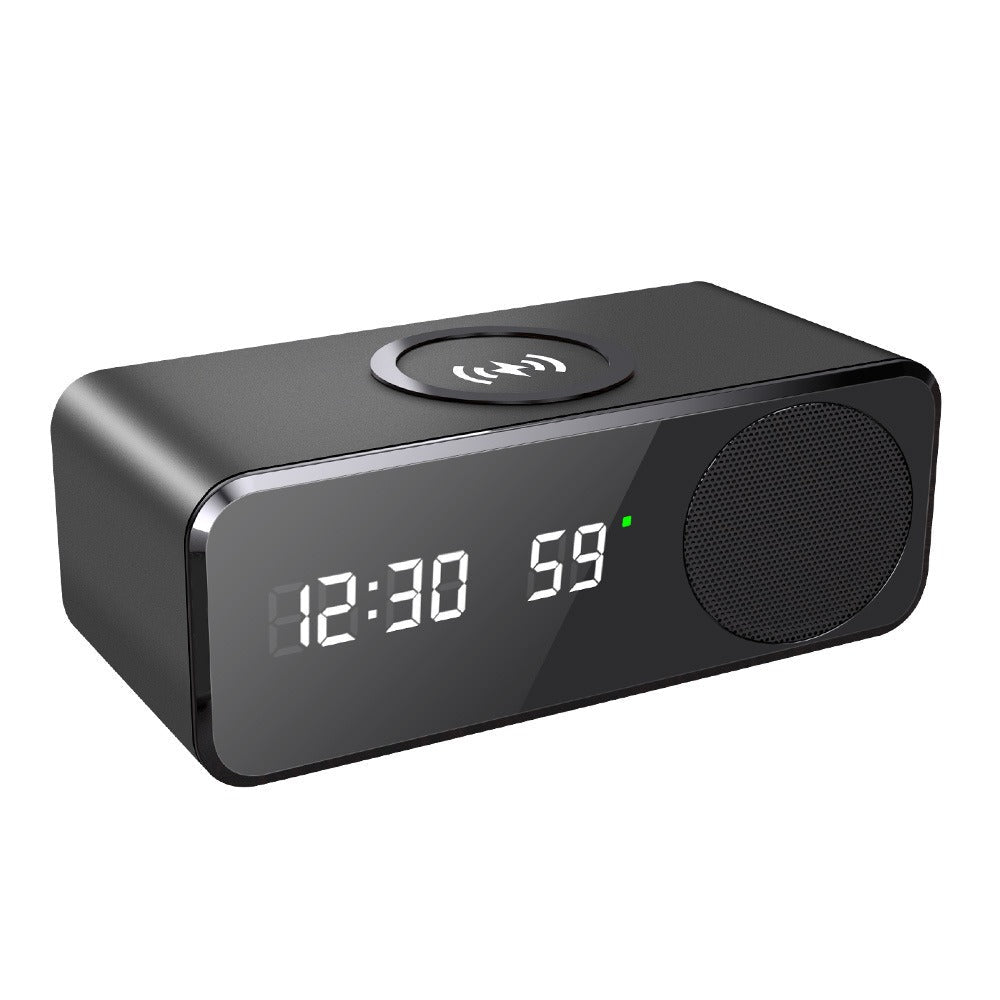 Haut-parleur Bluetooth avec chargement sans fil, horloge et thermomètre