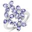 Anillo de Compromiso de Plata Esterlina con Tanzanita Genuina de 2.89 Quilates