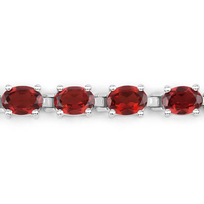 Pulsera de Granate Genuino de 15.30 Quilates en Plata Esterlina .925