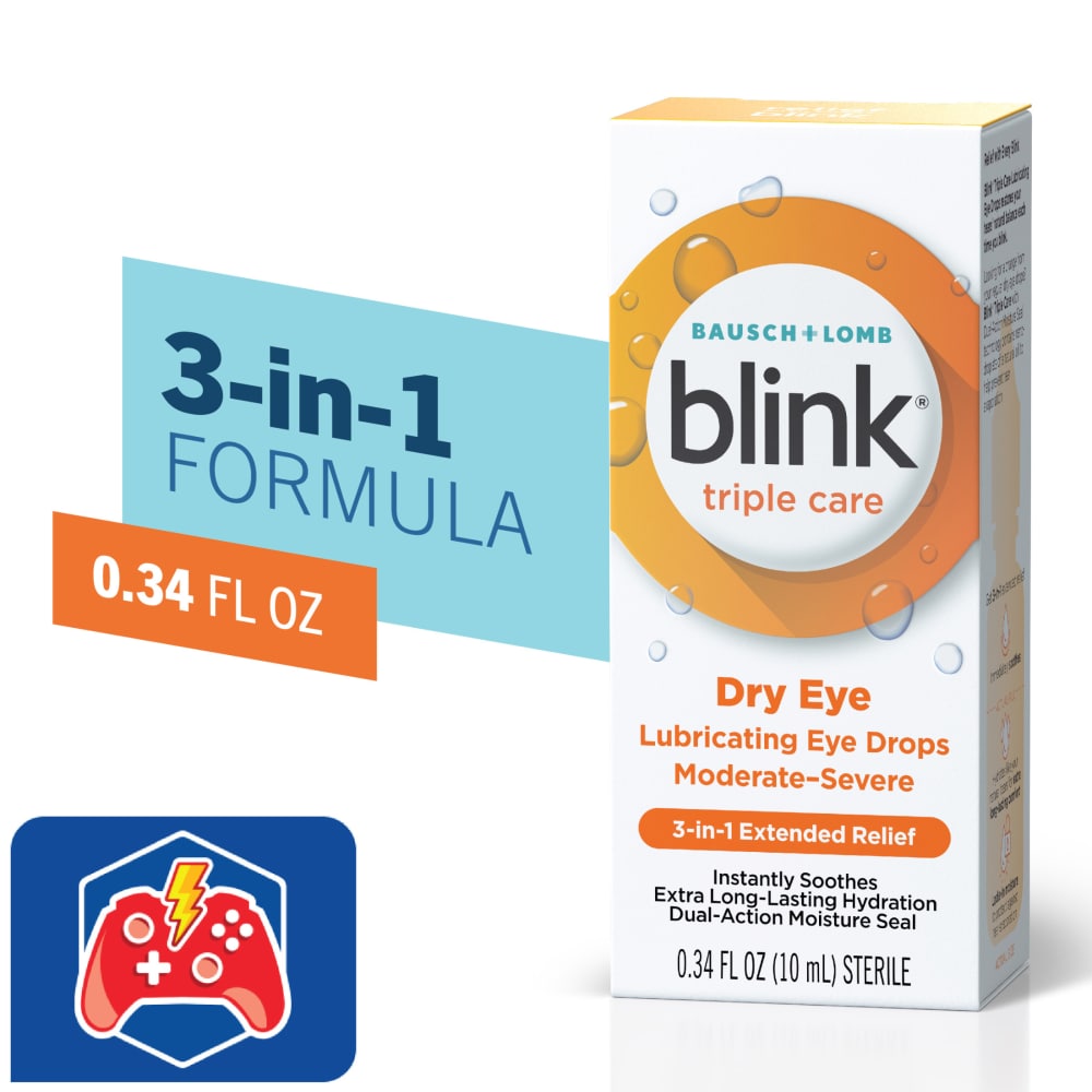 Blink Triple Care Lubricating Eye Drops - 0.34 Oz